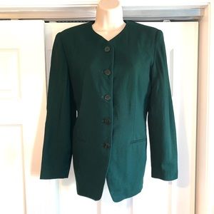 TALBOTS Green 100% Wool BLAZER 10p